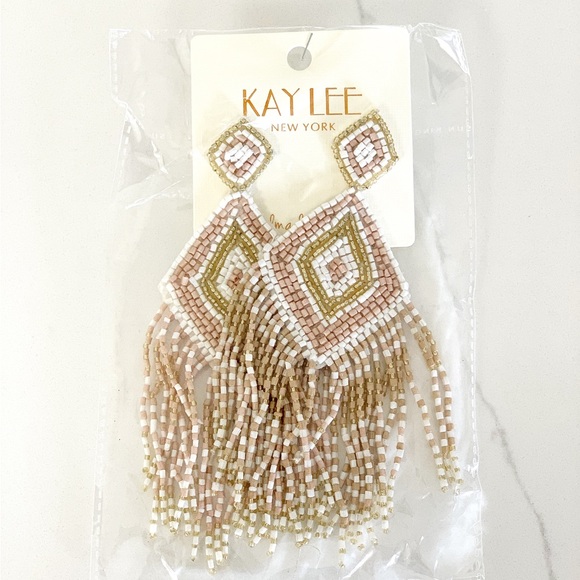 💝 FINAL SALE KAYLEE Handmade Beaded Tassel Earrings- Boho Drop Fringe Ea… - Picture 9 of 10
